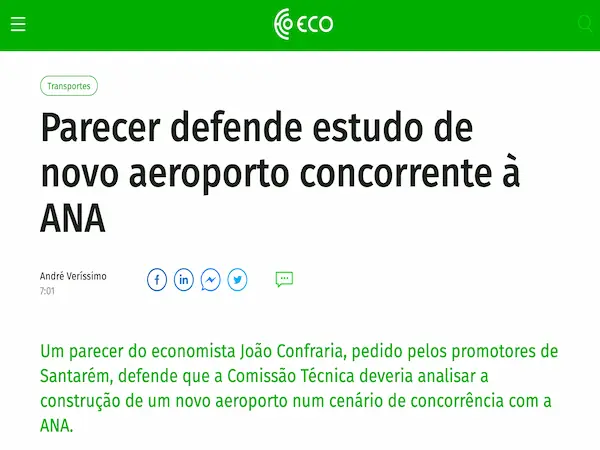 Parecer defende estudo de novo aeroporto concorrente à ANA